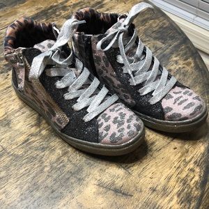 Girls glitter high top tennis shoes